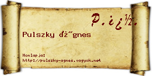 Pulszky Ágnes névjegykártya