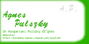 agnes pulszky business card